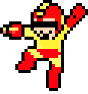 Protoman - 8 Bit Megaman Jumping (380x330), Png Download