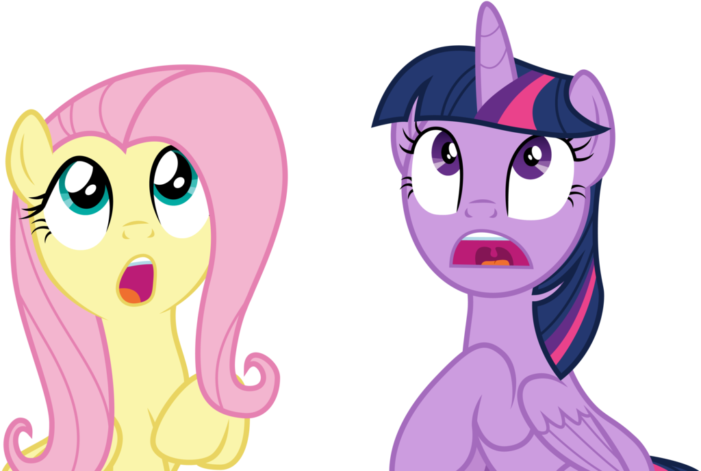 Twilight Vector Fluttershy - Mlp Fluttershy And Twilight (1024x688), Png Download