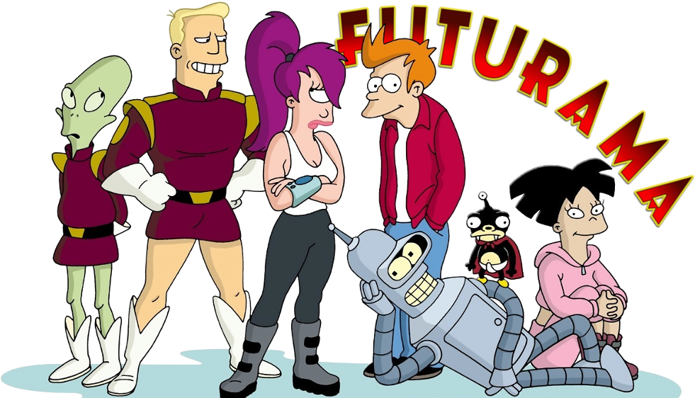 Futurama Bender Fry Leela Png Image - Futurama Png (1000x562), Png Download