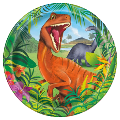 Dino Blast - 8 Jurassic Dinosaur Party Large Paper Dinner Plates (400x400), Png Download