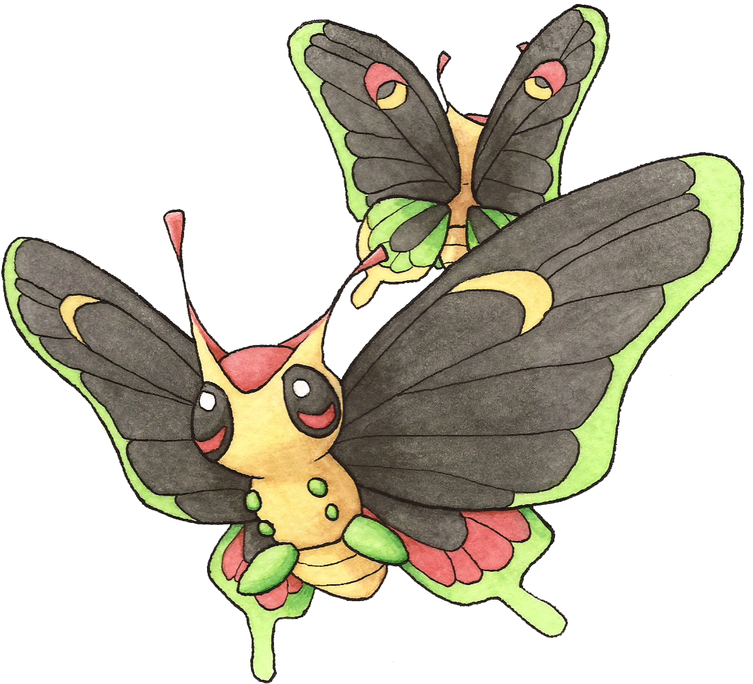 #010 Caterpie / #011 Metapod / #012 Butterfree - Pikachu (1095x1095), Png Download