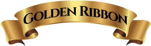 Golden Ribbon - Vector Graphics (600x230), Png Download