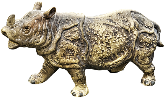 Rhino, Figure, Ceramic, Animal Figure - Ceramic (570x340), Png Download