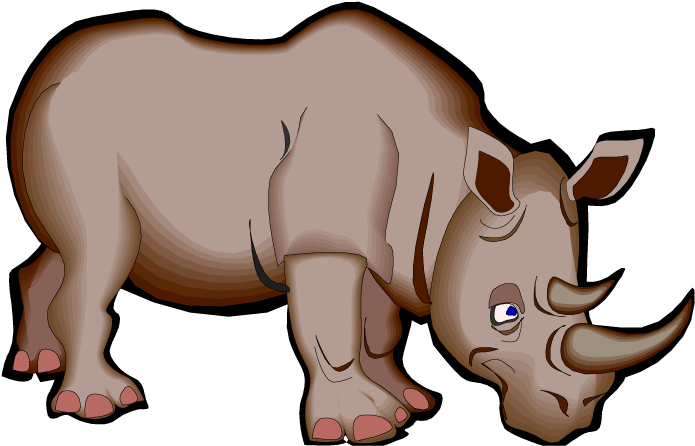 Freeuse Rhino Clipart - Cartoon Picture Of Rhino (750x476), Png Download