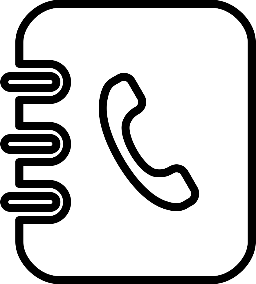 Contacts Book Outline - Symbol Kontakte (882x980), Png Download