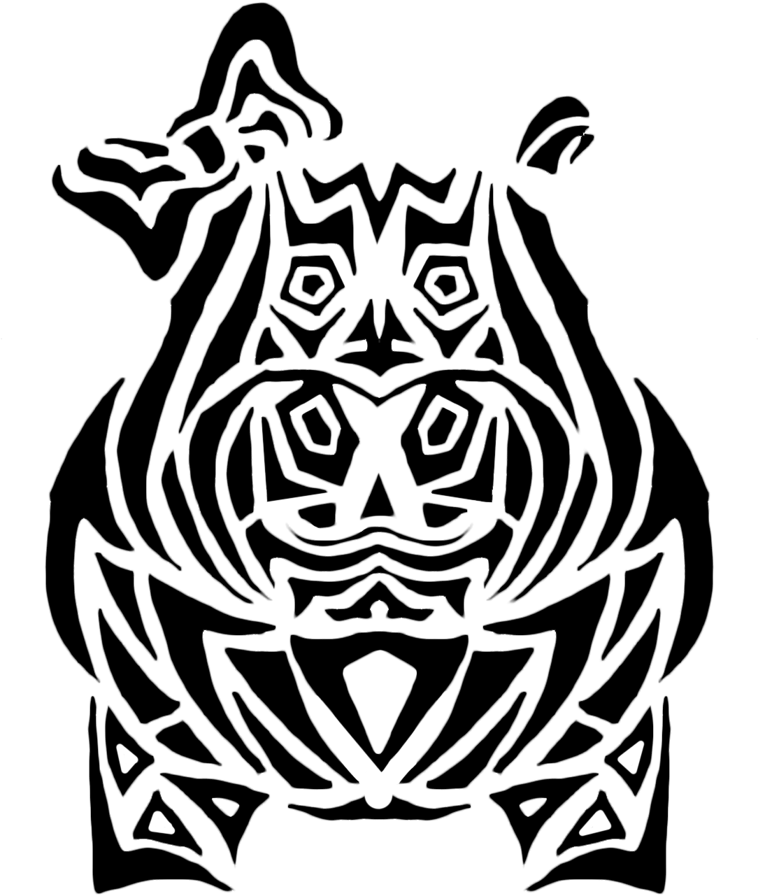 This Is Dianne, Jack's Girlfriend, In Hand Drawn Tribal - Tribal Hippos Line Art (1500x1500), Png Download