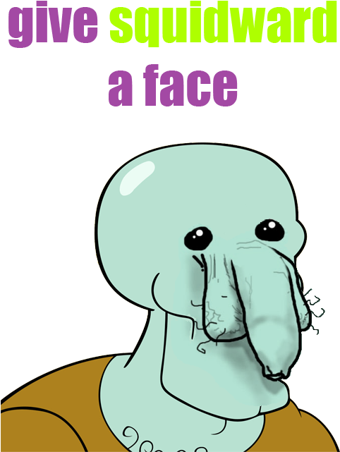 Comment Picture - Handsome Squidward (487x647), Png Download