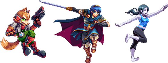 Characters Turned Into Gorgeous Pixel Art - Wii Fit Trainer Pixel Art (636x225), Png Download