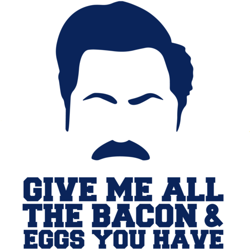 Give Me All The Bacon And Eggs You Have - Ron Swanson Pumpkin Carving Stencil (500x500), Png Download