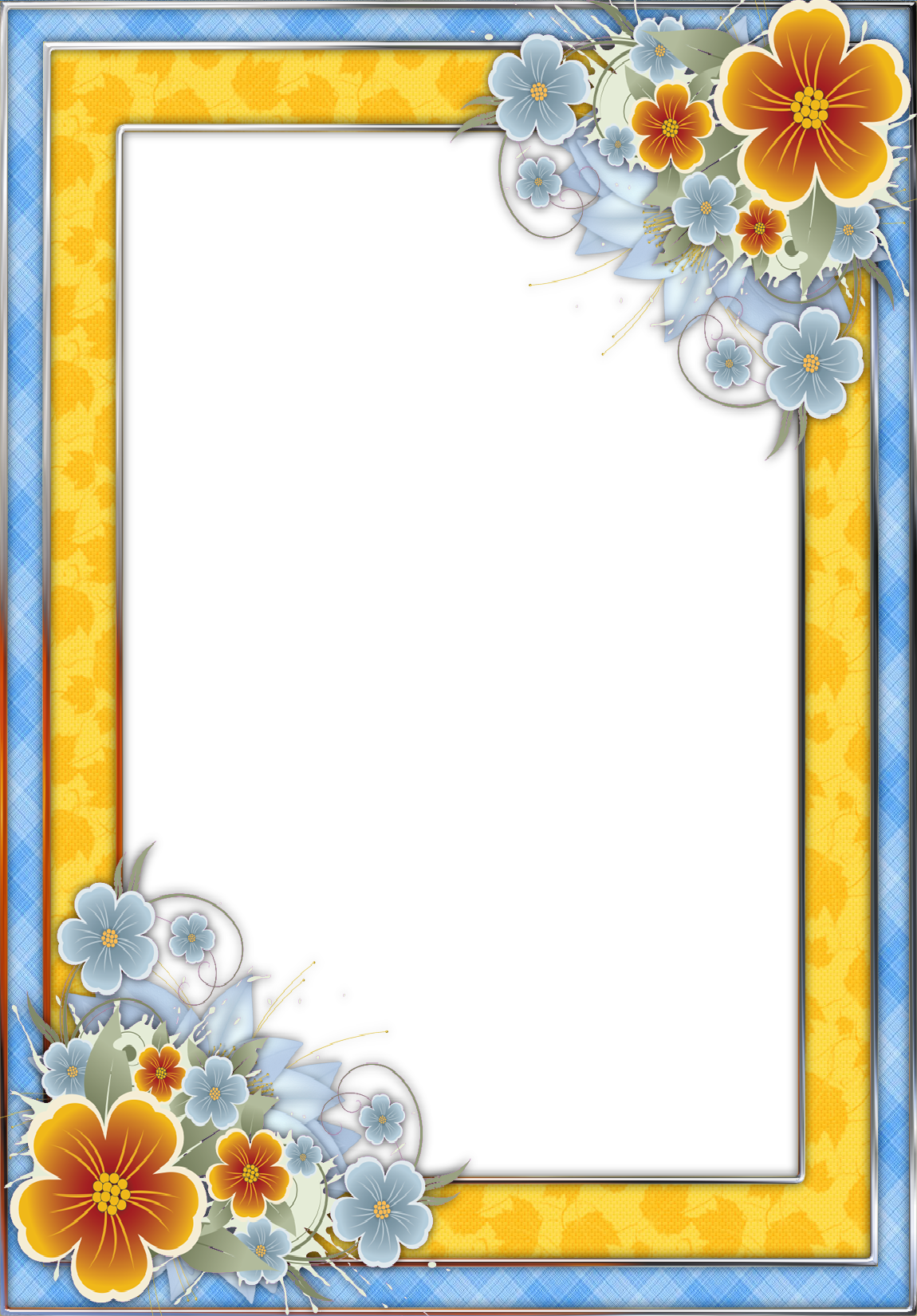 Birthday Frames, Printable Frames, Borders And Frames, - Frames And Border Yellow (1150x1650), Png Download