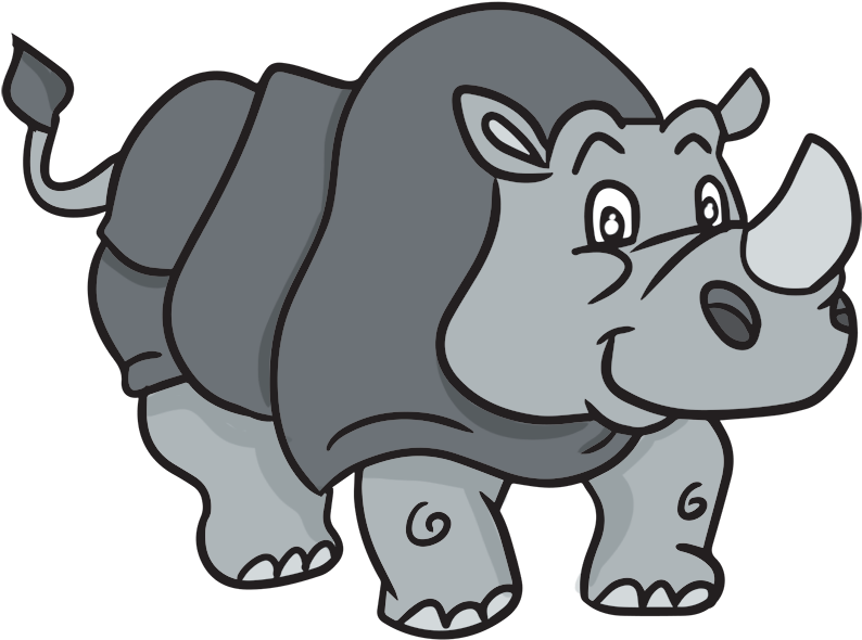 Rhino Clipart Christmas - Clip Art Rhino (800x591), Png Download