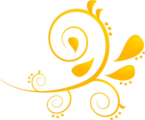Golden Swirls Clip Art At Clker - Gold Vector Designs Png (600x498), Png Download