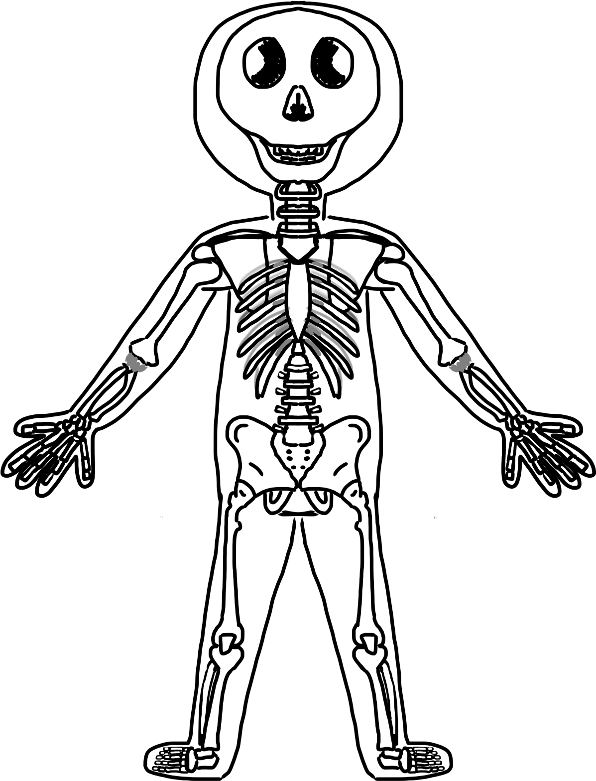 Skeleton Clipart Frog - Skeletal System Paper Doll (1200x1600), Png Download