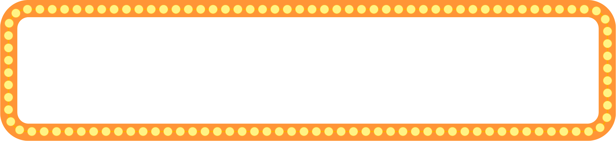 Neon Borders Png Image Transparent - Border Rectangle Png Orange (2001x459), Png Download