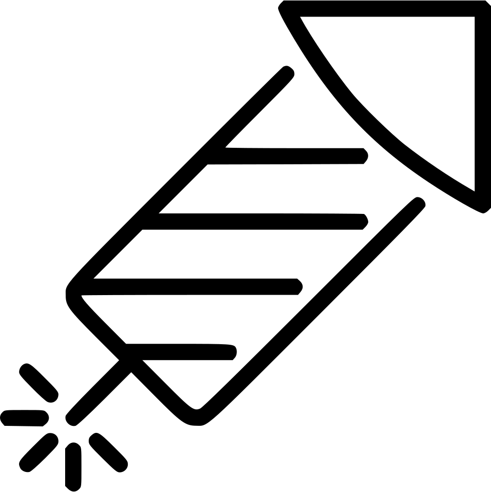 Firework - - Black And White Firework Rocket Clipart (980x982), Png Download