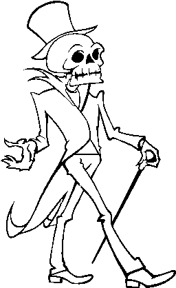 Skeleton Coloring Page Walking Skeleton Drawing Full Size Png Download Seekpng