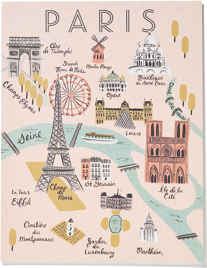 Paris Map - Rifle Paper Co Paris (480x480), Png Download