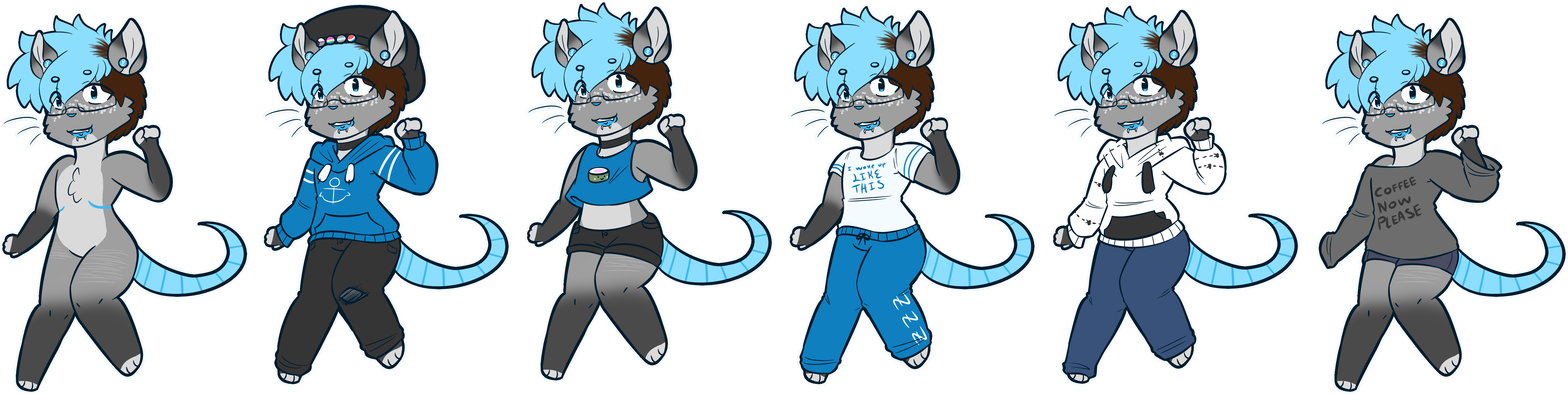 Smudge Outfit Ref - Cartoon (7055x1773), Png Download