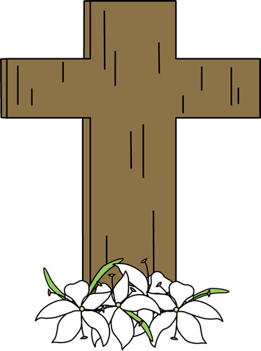 Easter Cross And Lilies - Easter Cross Transparent (372x500), Png Download