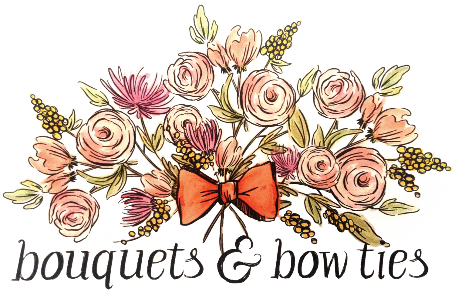 Bouquet Clipart Bow - Portable Network Graphics (1500x963), Png Download