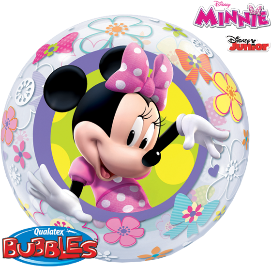 Zoom - New** Minnie Mouse Bow-tique Bubble Balloon (600x600), Png Download