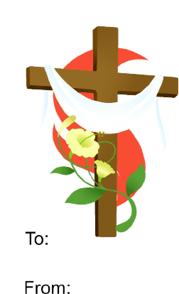 Easter Cross Gift Tag - Catholic Easter Cross Clip Arts (286x501), Png Download