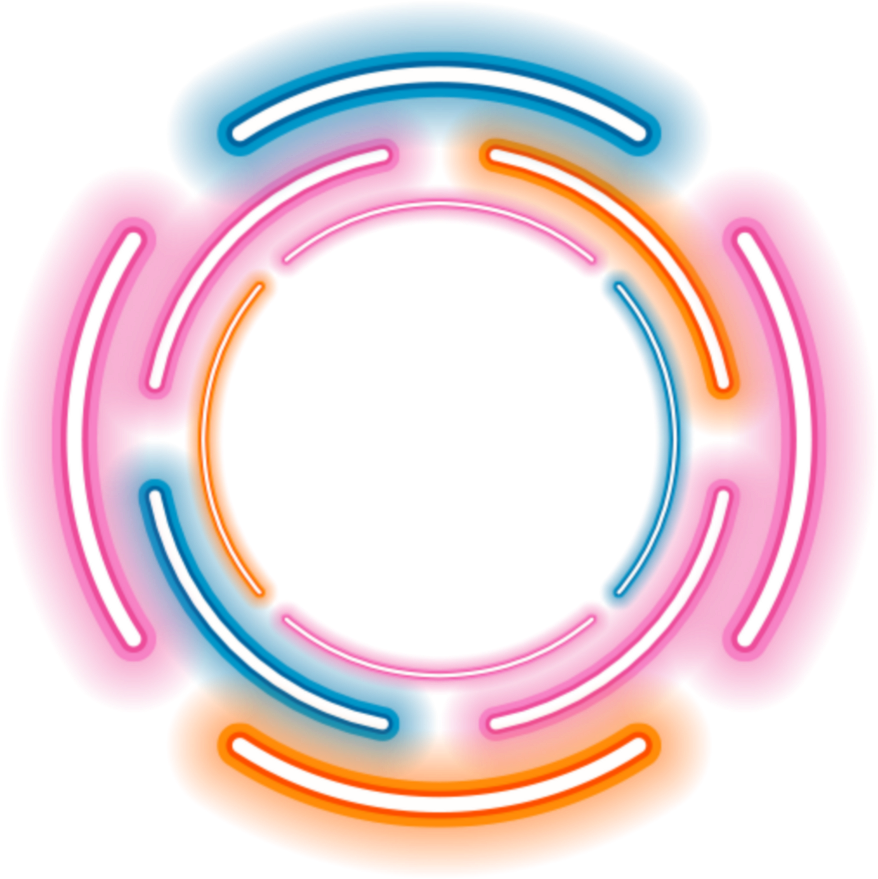 Neon Round Circle Rounds Yuvarlak Frame Frames Border - Circle Neon Png For Picsart (1024x1024), Png Download