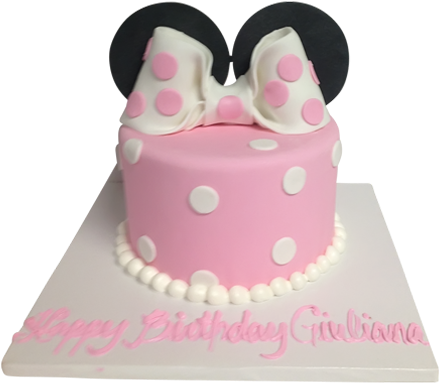 Minnie Mouse Bow Cake - Minn8e Mouse Bow Cake (500x500), Png Download