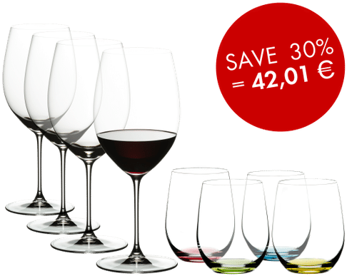 Filled White - Riedel 3-piece Veritas Red Wine Tasting Set, Clear (600x486), Png Download