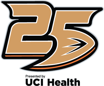 Anaheim Ducks Presented By Uci Health - Anaheim Ducks 25th Anniversary Logo (360x360), Png Download