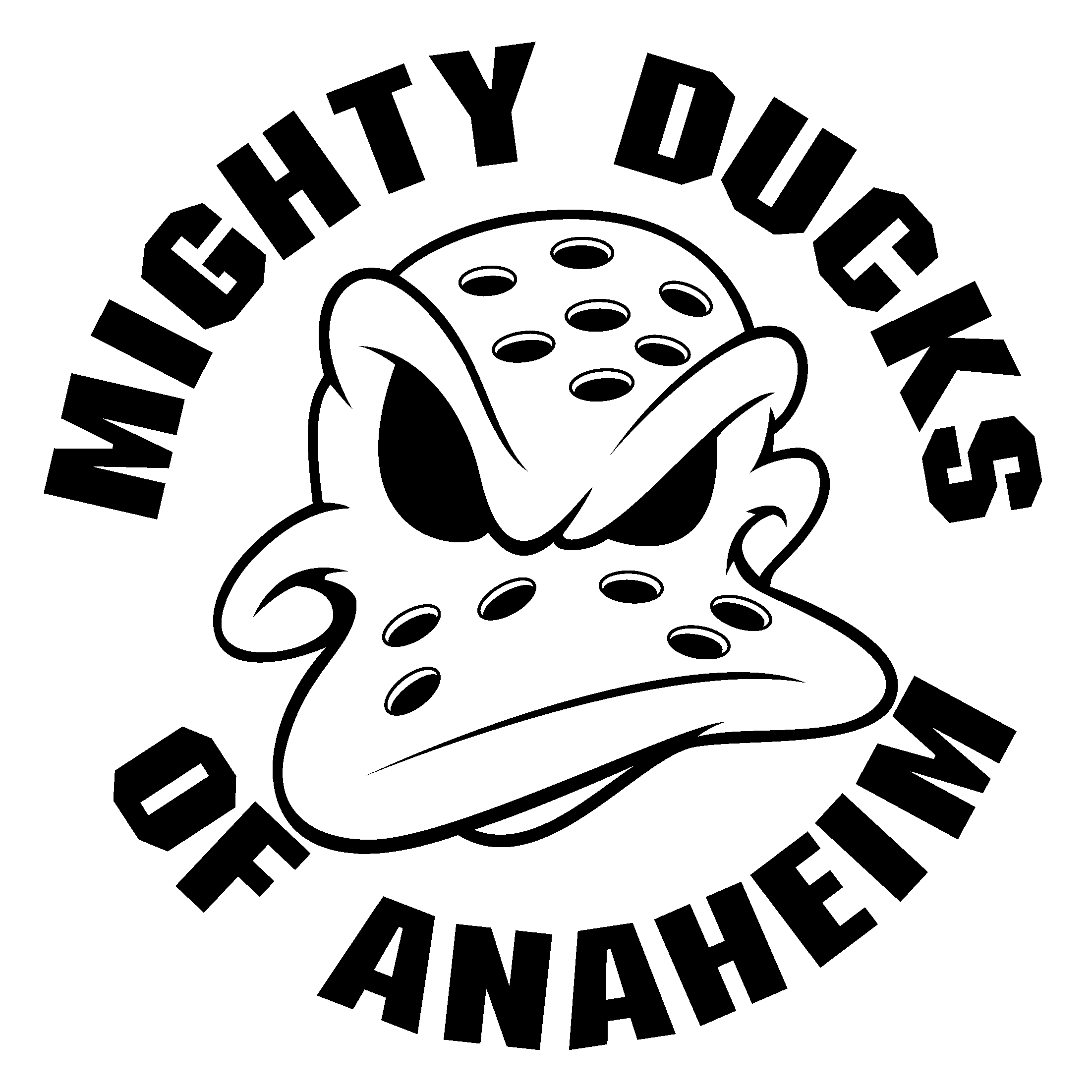 Anaheim Mighty Ducks Logo Black And White - Logo Ducks D Anaheim (2400x2400), Png Download