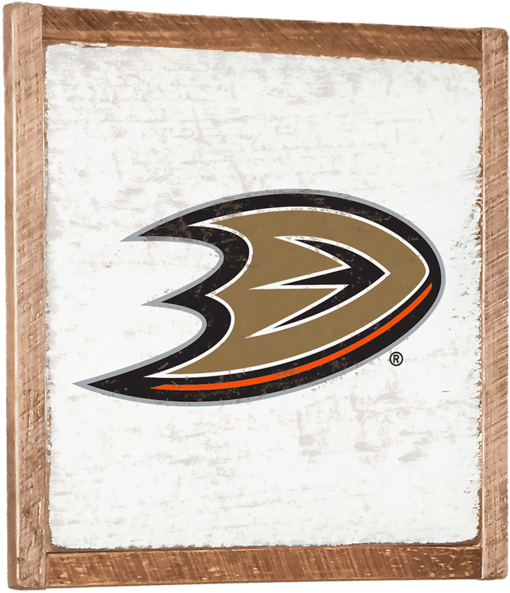 Anaheim Ducks Vintage Wall Art - Anaheim Ducks White 27" X Vintage Wall Art (600x600), Png Download