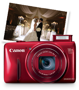 Low-light Cameras - Canon Powershot Sx600 Hs 16 Megapixel Compact Camera (368x383), Png Download