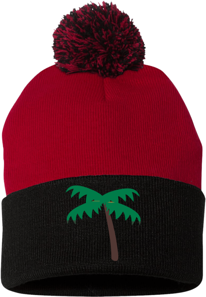 Palm Tree Emoji Sp15 Sportsman Pom Pom Knit Cap - Knit Cap (1155x1155), Png Download
