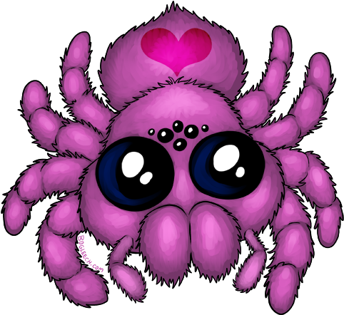 Jpg Library Download Cute Insects Dragonfly Lady Bugs - Cute Spiders Cartoon (500x472), Png Download