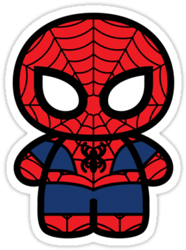 Cute Spider Man Sticker - Chibi Spiderman (375x360), Png Download
