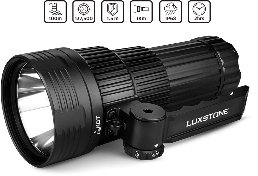 Sandalwood - Luxstone X30 Lightweight Led Searchlight - Black (835x561), Png Download