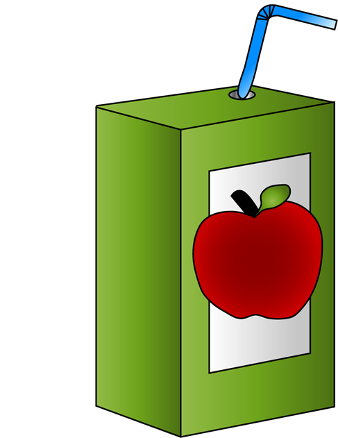School Apple Juice Carton - Apple Juice Box Clipart (487x631), Png Download