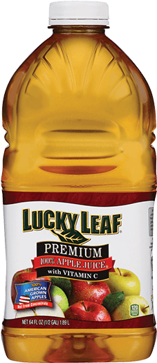 Premium Apple Juice - Lucky Leaf (750x563), Png Download