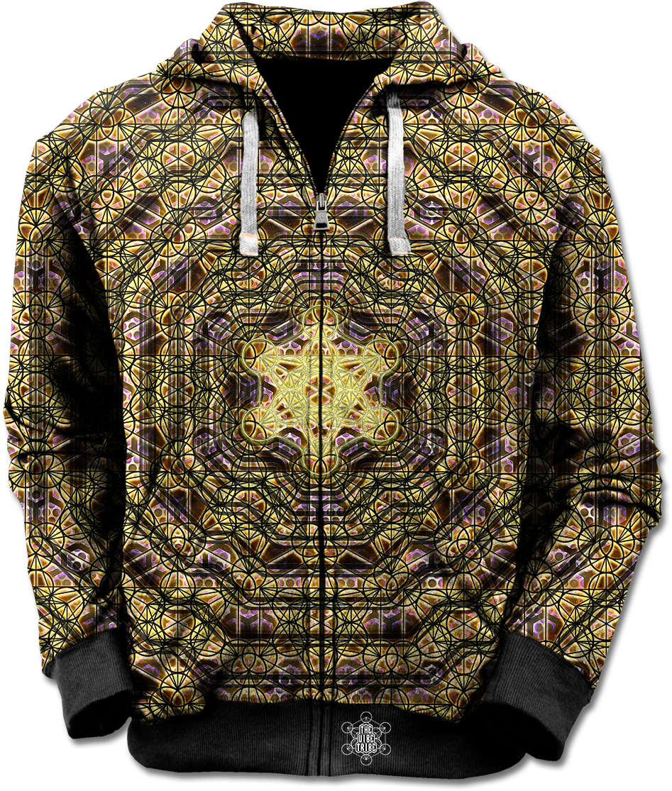 Gold Metatron's Cube - Hoodie (1200x1244), Png Download