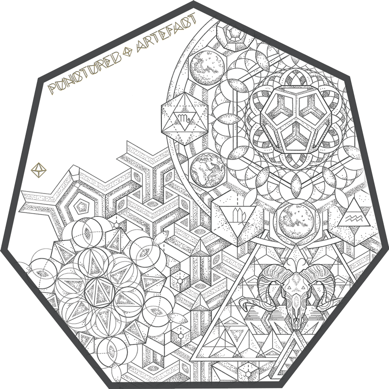 It Also Includes A Variation Of The Metatron's Cube, - Art (800x800), Png Download