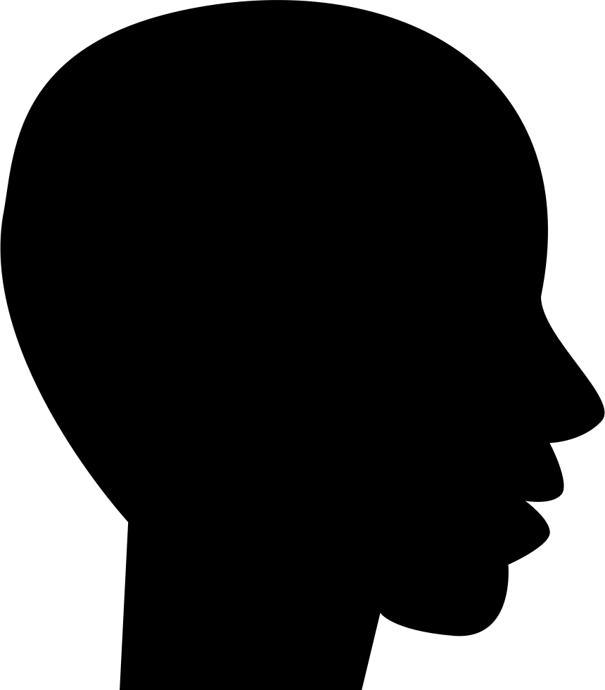 Head Side View Black Silhouette Of Male Bald Shape - Famous People In Silhouette (860x980), Png Download