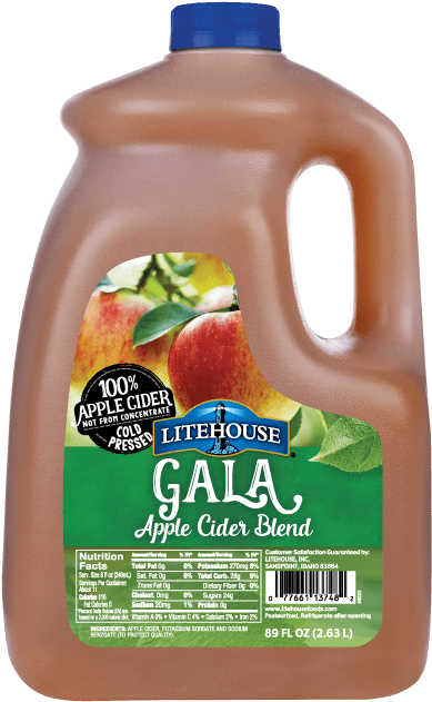 Gala Apple Cider - Litehouse Apple Cider - 89 Fl Oz (407x648), Png Download