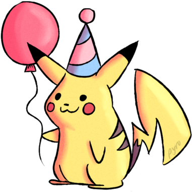 @onegajko For Winning The Shiny Togepi And @chrisng14556864 - Pikachu With A Party Hat (400x400), Png Download