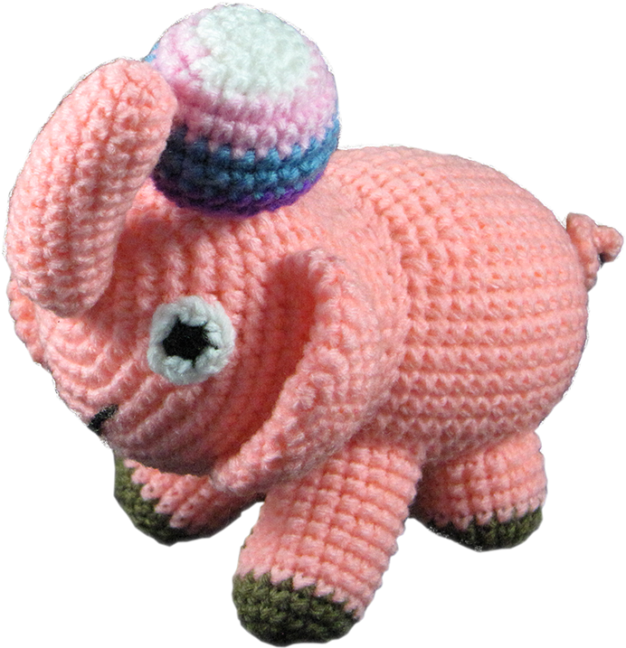 Crochet Circus Elephant - Crochet (1201x1024), Png Download