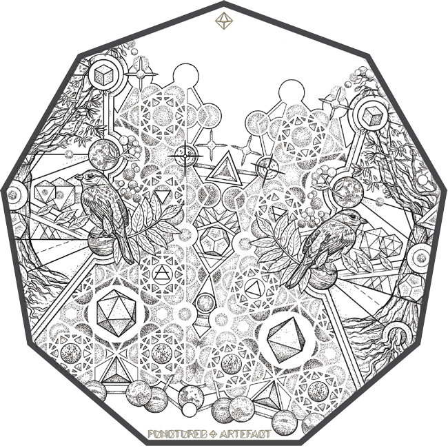 The Geometric Tree Of Life, Frames The Design, The - Doodle (650x650), Png Download