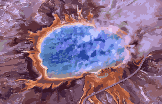 Grand Prismatic Spring Old Faithful Yellowstone Caldera - Grand Prismatic Spring Postcards (package Of 8) (531x340), Png Download