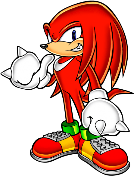 Clip Art From The Official Art Set For Sonicadventure - Knuckles The Echidna Sonic (450x600), Png Download