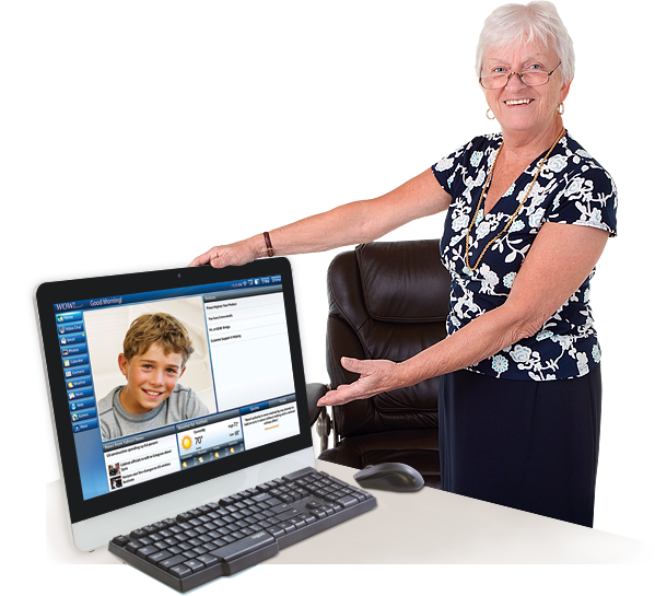 Old Lady - Computer (599x545), Png Download