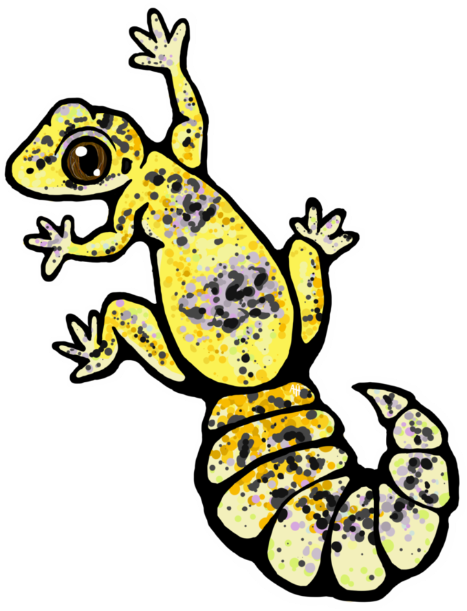 High Yellow Leopard Gecko Stickers By Sc - Leopard Gecko Clipart (894x894), Png Download